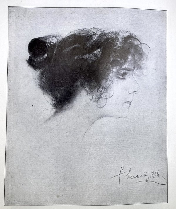 Portrait Ida Fulda nach einer Zeichnung von Franz Lenbach 1896 Aus Wilhelm Raupp: Eugen d´Albert. Ein Künstlerschicksal, Leipzig, 1930, S. 224f.
