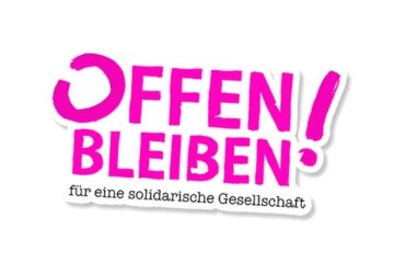 Logo des Aktionsbündnisses "Offen bleiben" – für eine solidarische Gesellschaft