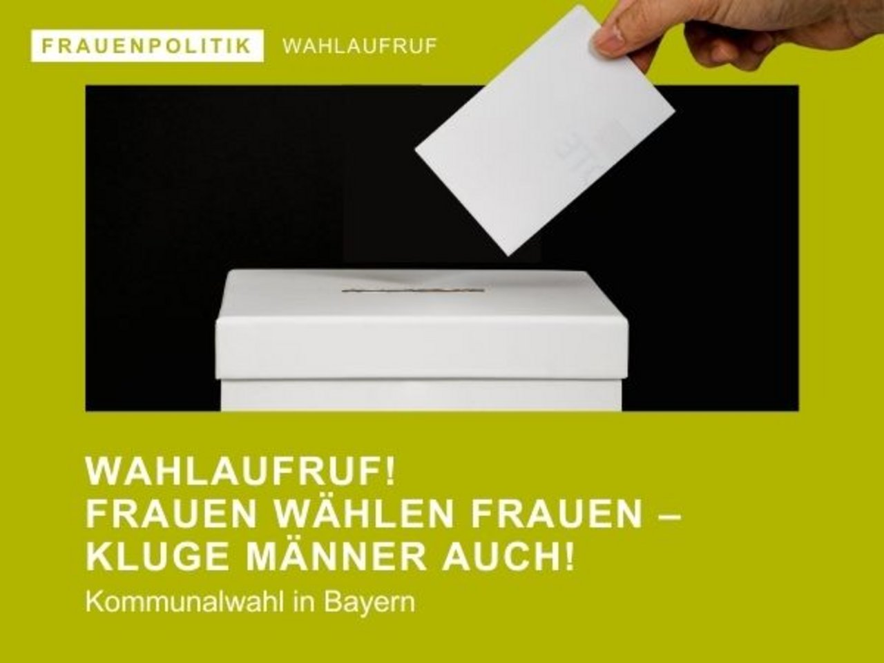 Wahlaufruf zur Kommunalwahl 2026 in Bayern – Frauen wählen Frauen