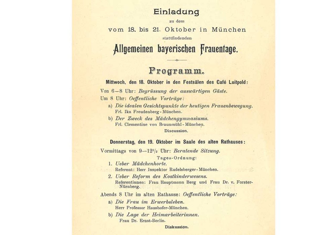 Stadtrundgang Station Brienner Straße – Einladung zum allg. bayerischen Frauentag im Café Luitpold