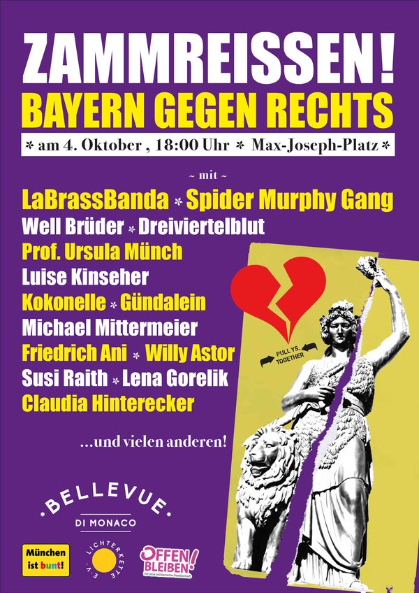 Plakat Zammreissen – Bayern gegen Rechts