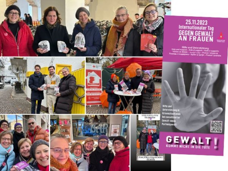 Eindrücke von der Aktion "Gewalt kommt nicht in die Tüte" am 25.11.2023 – Internationaler Tag gegen Gewalt